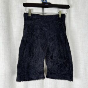 Gymshark x Whitney Simmons Eyelash Knit  Fuzzy Shorts Black Womens XS High Waist